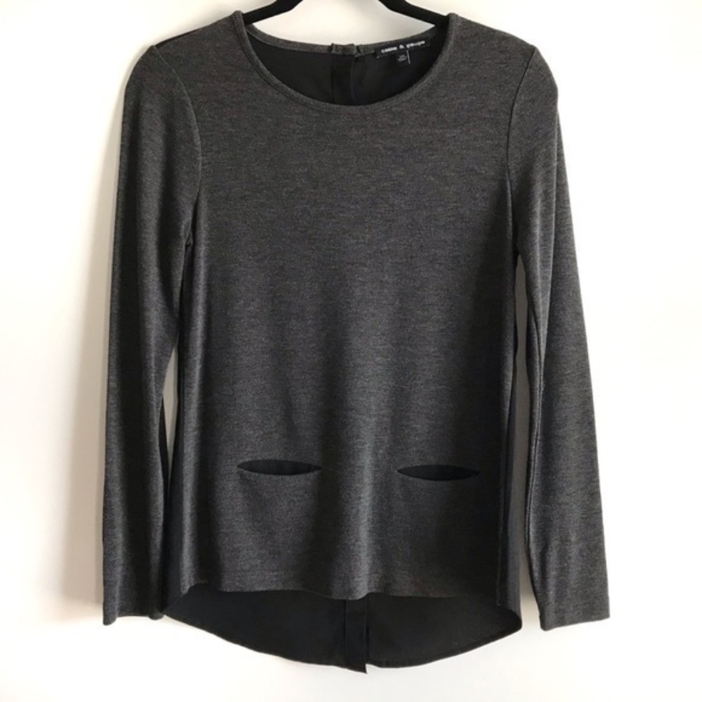 Cable and Gage Dark Gray and Black Long Sleeve Top Size xs